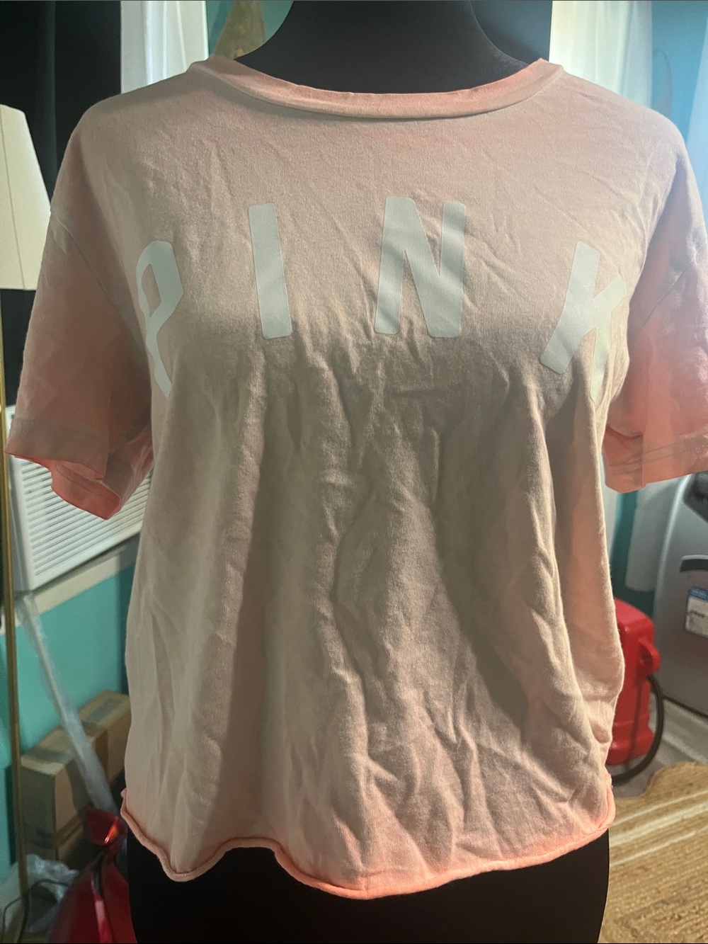 PINK Victoria's Secret Light Pink Logo Short Sleeve Tee - Kids